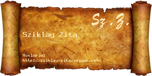 Sziklay Zita névjegykártya